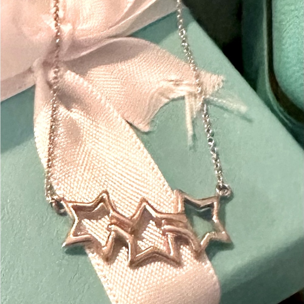 AUTHENTIC: Tiffany & Co Three Star Sterling Silver Necklace